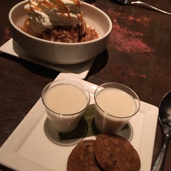 Ninety Acres - Cookies and milk ; salted caramel & pretzel sundae - New American Near Me - Peapack, New Jersey