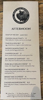 Menu photo 4 Black Valley Provender Everett, PA