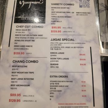 Yangmani - Their menu - Korean Near Me - Los Angeles, California