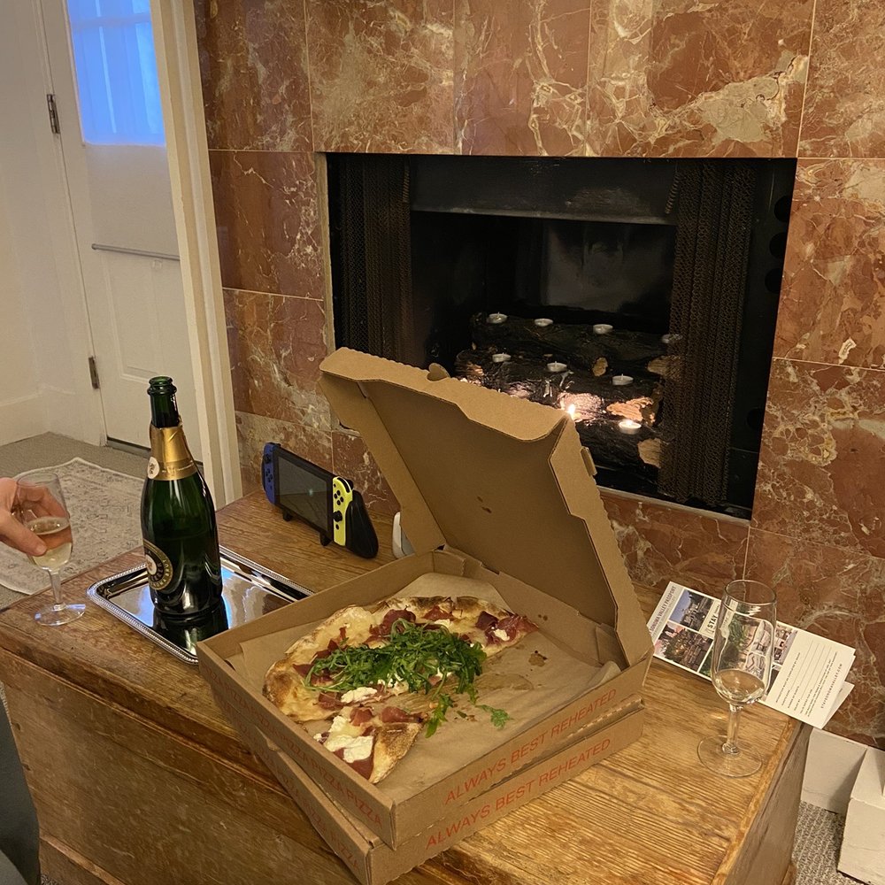 We took pizza from The Red Grape back to the Inn! We took pizza from The Red Grape back to the Inn!