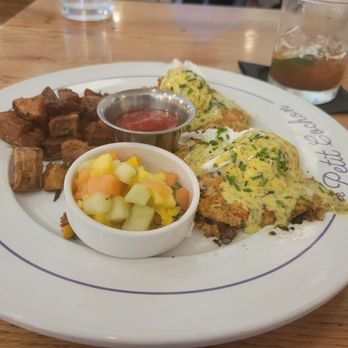 Napa Flats Bistro - Crab Cakes Benedict - French Near Me - College Station, Texas Napa Flats Bistro - Crab Cakes Benedict - French Near Me - College Station, Texas