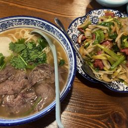 House Special Beef Noodle Soup, Sauteed Onion with Beef House Special Beef Noodle Soup, Sauteed Onion with Beef
