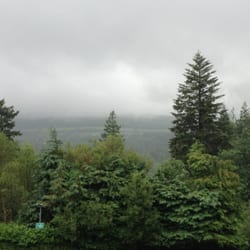 The view is still beautiful even if it is raining!