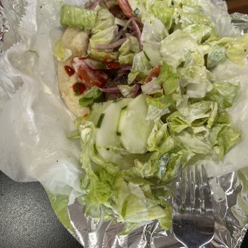 Afghan Kabab House - Underneath the iceberg with ranch is 4 pieces of dry Lamb Tikka Wrap - Afghan Near Me - Carnegie, Pennsylvania