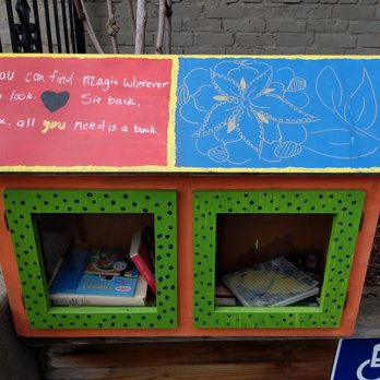 Haley House Bakery Café - tiny library at Haley House Bakery Café 2/2020 - Bakeries Near Me - Roxbury, Massachusetts