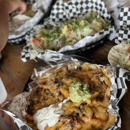 Carne Asada Fries, Shrimp Tacos Carne Asada Fries, Shrimp Tacos