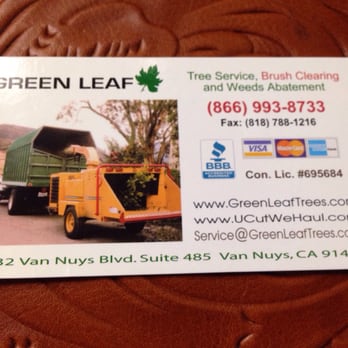 Green Leaf Zone - Don't use them! - Tree Services Near Me - Sherman Oaks, California