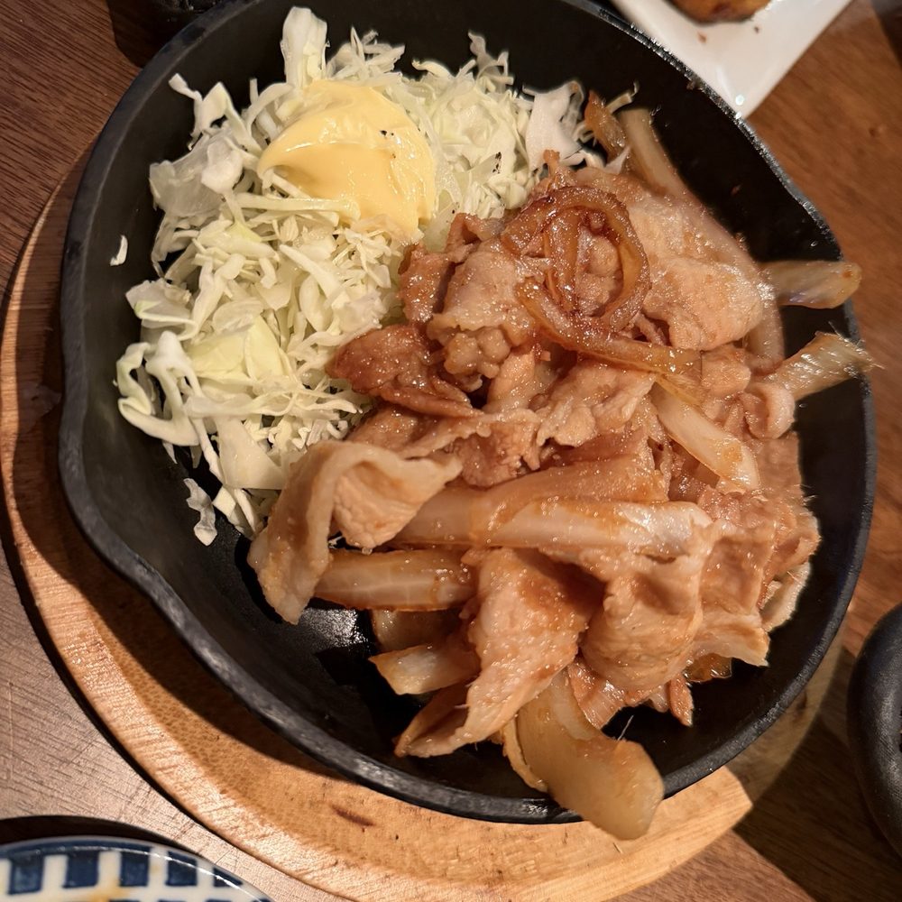 Mr Max - Pan fried pork belly - good seasoning but salty.  Needs rice - Sushi Bars Near Me - Irving, Texas