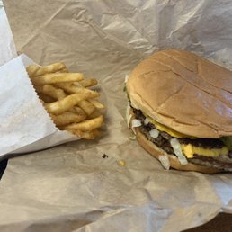 Double cheeseburger with fries