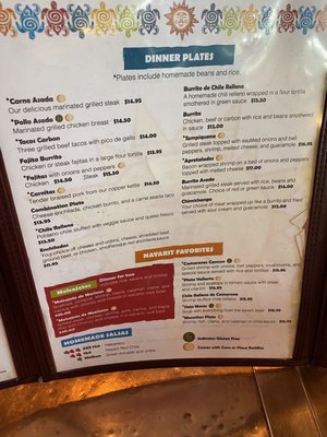 Menu photo 1 Nayarit Restaurant Durango, CO