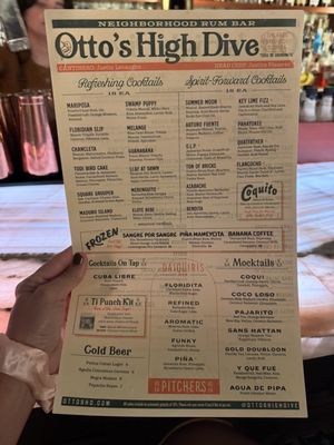 Menu photo 2 Otto’s High Dive Orlando, FL