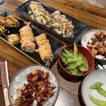 Chobop - Edamame and k spicy chicken - Sushi Bars Near Me - Costa Mesa, California