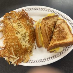 Texas Toast Sausage Melt with Double Hashbrowns
