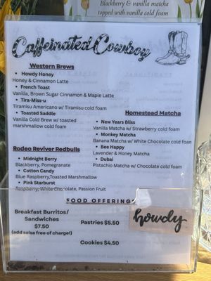 Menu photo 2 Caffeinated Cowboy Pleasanton, CA