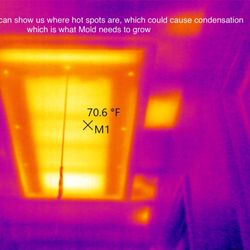 J Monroe Home Inspections - Thermal Imaging can help us find areas where Mold could form due to hot spots that can lead to  condensation to form.