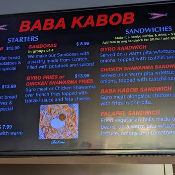 Baba Kabob - Menu - September 2023 - Mediterranean Near Me - San Diego, California Baba Kabob - Menu - September 2023 - Mediterranean Near Me - San Diego, California