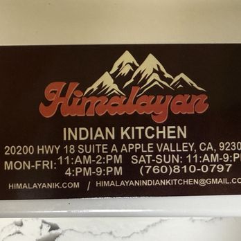 Himalayan Indian Kitchen - Exact address and phone number - Indian Near Me - Apple Valley, California