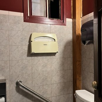 The Wheel - Giant gaping hole in the women's bathroom window! - Dive Bars Near Me - Glendora, California