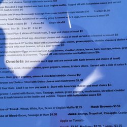 Harvey's Bar & Grill - Breakfast menu as they do not serve lunch till 1115ish