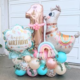 Boho Llama themed 1st Birthday Balloon arrangement! Boho Llama themed 1st Birthday Balloon arrangement!
