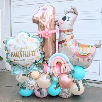 Paint Palettes - Boho Llama themed 1st Birthday Balloon arrangement! - Face Painting Near Me Paint Palettes - Boho Llama themed 1st Birthday Balloon arrangement! - Face Painting Near Me