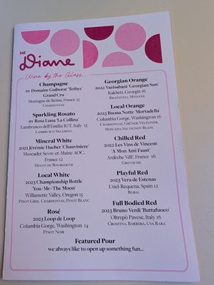 Menu photo 1 Bar Diane Portland, OR Menu photo 1 Bar Diane Portland, OR