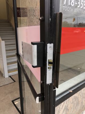 Adams rite latch with paddle and lever and electric strike - This was 2 doors in a commercial space in corona n.y changes locks and electric strike
