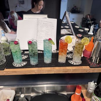 Southern California Bartending School - The bar area where we practice and drinks I made - Bartending Schools Near Me - Anaheim, California Southern California Bartending School - The bar area where we practice and drinks I made - Bartending Schools Near Me - Anaheim, California