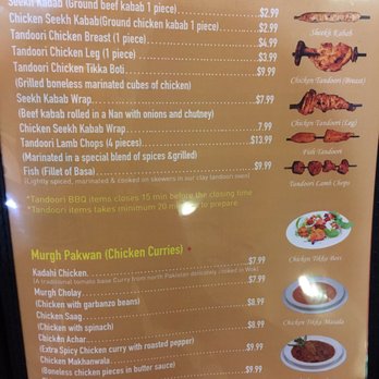 Pakwan Restaurant - menu page2 - Pakistani Near Me - Hayward, California