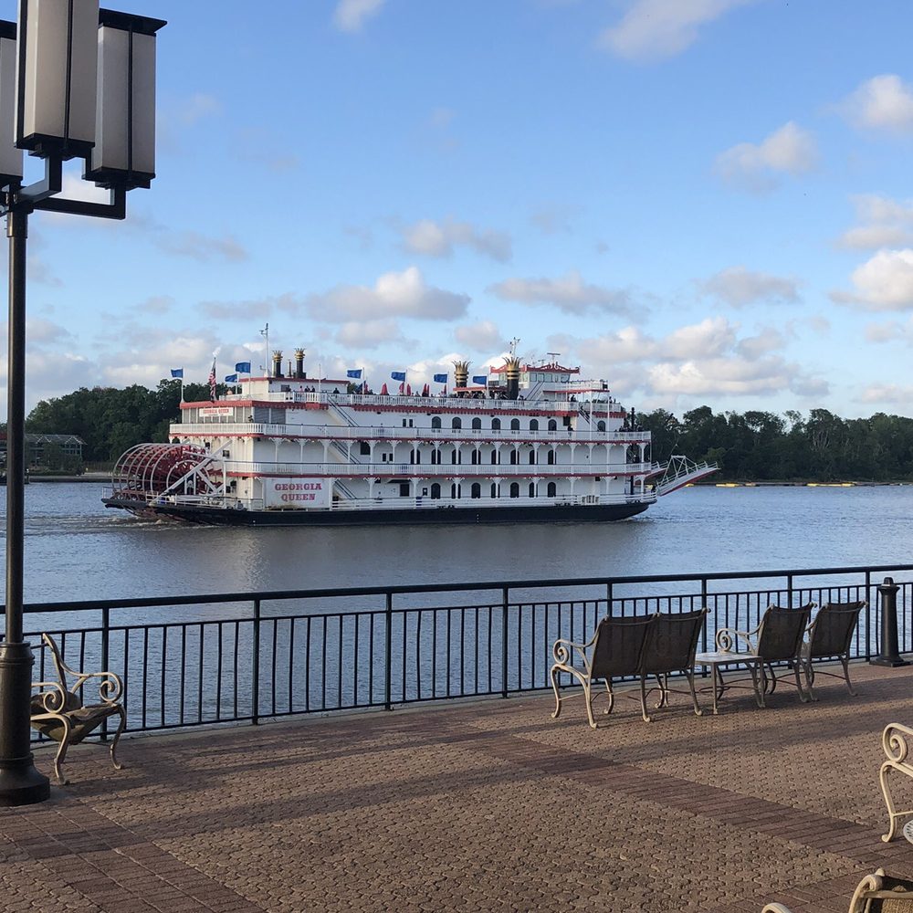 Marriott Savannah Riverfront - View of a ferry from our balcony. - Hotels Near Me - Savannah, Georgia Marriott Savannah Riverfront - View of a ferry from our balcony. - Hotels Near Me - Savannah, Georgia