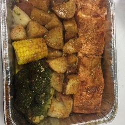 Frank's Seafood - This is the salmon with veggie platter