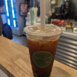 Boba Thai tea made with plant based milk. It's vegan! Boba Thai tea made with plant based milk. It's vegan!