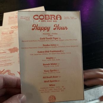 Cobra - Happy hour menu - Taiwanese Near Me - Columbus, Ohio Cobra - Happy hour menu - Taiwanese Near Me - Columbus, Ohio