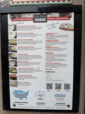 Menu photo 1 Pike Place Chowder Seattle, WA Menu photo 1 Pike Place Chowder Seattle, WA