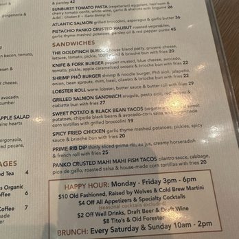 The Goldfinch - Happy hour info - New American Near Me - Irvine, California