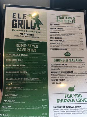 Menu photo 4 ELF Grill Dacono, CO