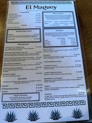 Menu photo 5 Taqueria El Maguey Modesto, CA