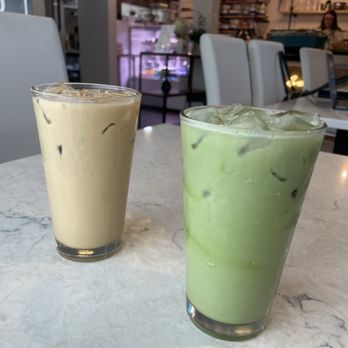 Rebel Coffee - Peach Matcha Latte and White Chocolate Mocha Latte - Coffee & Tea Near Me - Kansas City, Missouri