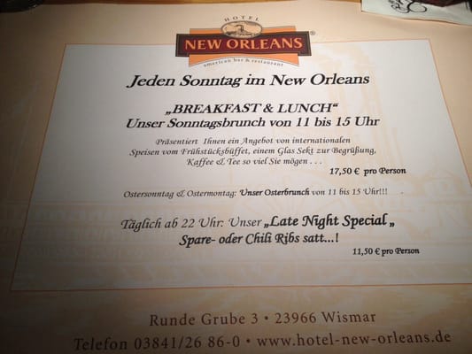 Menu photo 2 Restaurant New Orleans Wismar, MV