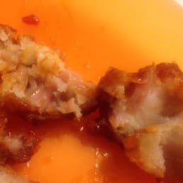This is not chicken and I called and he said that, that is how we make it. Wow. This food is sick I had to throw all of it away. This is not chicken and I called and he said that, that is how we make it. Wow. This food is sick I had to throw all of it away.