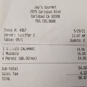 Jay's Gourmet - Not too bad for four people. - Pizza Near Me - Carlsbad, California Jay's Gourmet - Not too bad for four people. - Pizza Near Me - Carlsbad, California