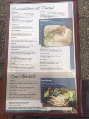 Menu photo 2 Tropical Mexican Restaurant WaKeeney, KS Menu photo 2 Tropical Mexican Restaurant WaKeeney, KS