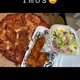 a pizza and a salad a pizza and a salad