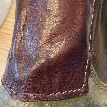 Leon's Shoe Repair - Thread not sewn correctly and glue on the leather. - Shoe Repair Near Me - Washington, DC, District of Columbia