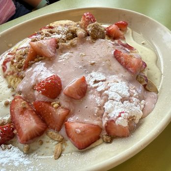 Snooze, an A.M. Eatery - Strawberry Shortcake Pancake - Breakfast & Brunch Near Me - Westminster, Colorado