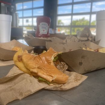 Brake Burger Garage - What is left of our excellent lunch.. Yes I finished my burger. - Burgers Near Me - Lake Wales, Florida Brake Burger Garage - What is left of our excellent lunch.. Yes I finished my burger. - Burgers Near Me - Lake Wales, Florida