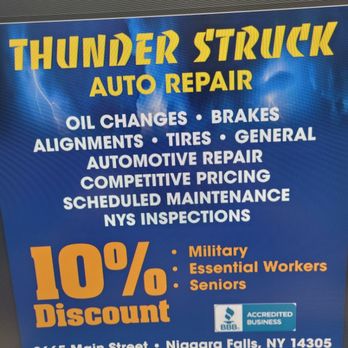 Thunder Struck Auto Repair - Come save with us. - Auto Repair Near Me - Niagara Falls, New York Thunder Struck Auto Repair - Come save with us. - Auto Repair Near Me - Niagara Falls, New York