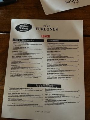 Menu photo 1 Five Furlongs East Durham, NY Menu photo 1 Five Furlongs East Durham, NY