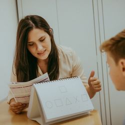 Children's Therapy Center - Alison delivering a standardized assessment.