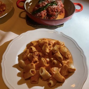 Carbone - Spicy Rigatoni Vodka pasta & Meatballs - Italian Near Me - Las Vegas, Nevada Carbone - Spicy Rigatoni Vodka pasta & Meatballs - Italian Near Me - Las Vegas, Nevada